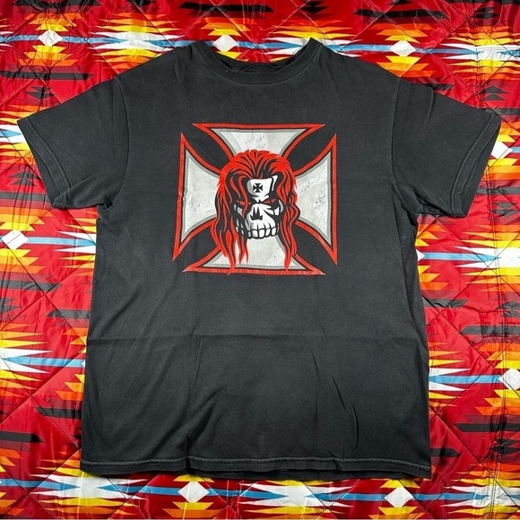 WWE WWF Triple H Iron Cross The Game Rules Black T-Shirt Size Large Y2K Vintage